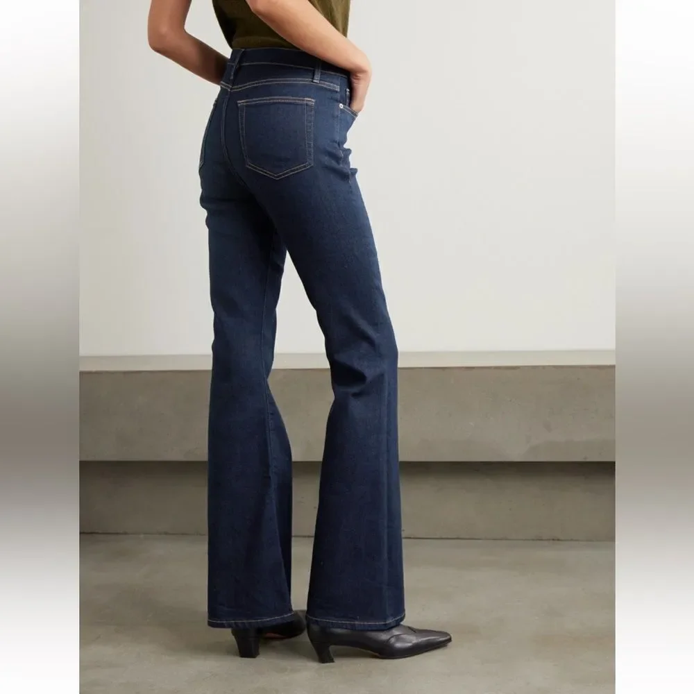 NWT FRAME Le Pixie High Flare in Indigo dark wash - Picture 5 of 14